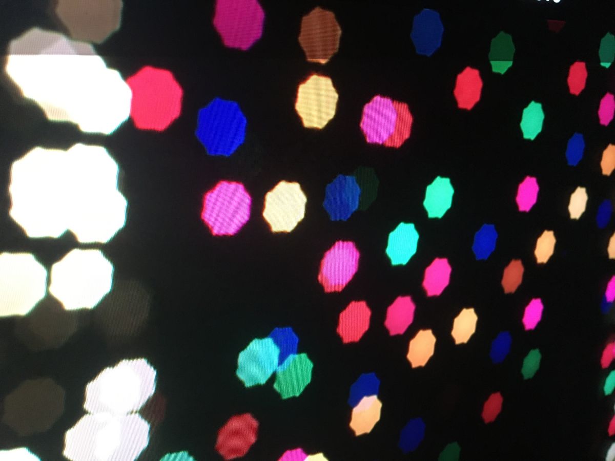 A photograph of a monitor looking at the bokeh from a Lomo Super Speed during a lens test.