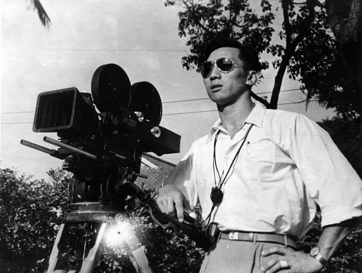 Liu poses on the set of his first feature as director of photography for the Central Motion Picture Corp., in 1962.